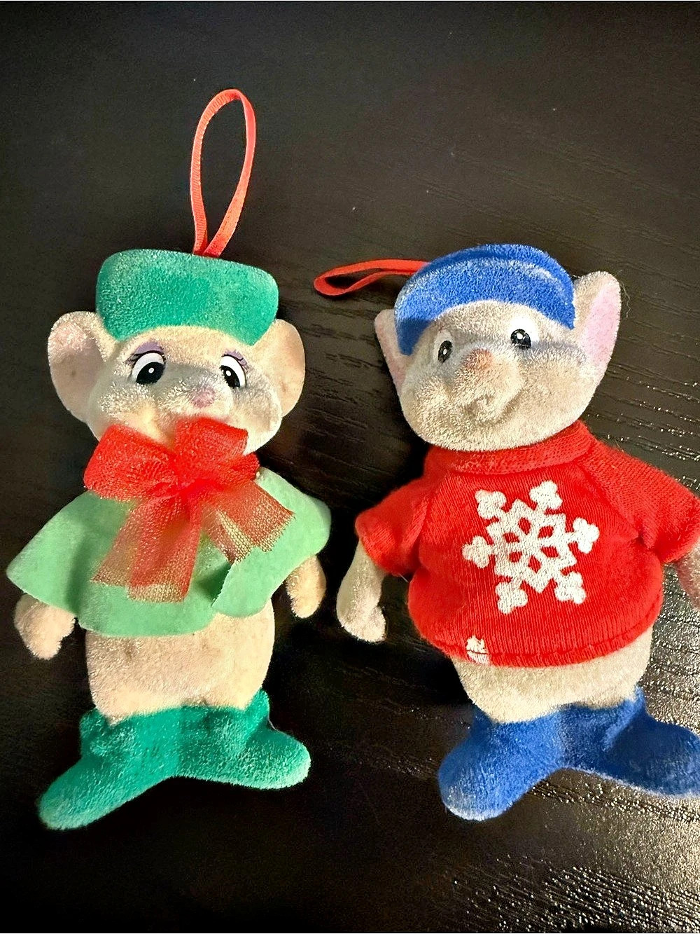 Disney The Rescuers Down Under Miss Bianca and Bernard Ornaments